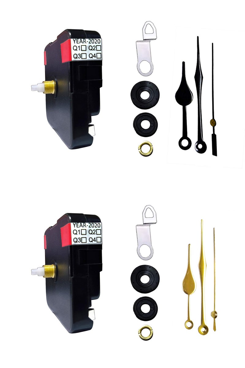 IIK COLLECTION Plastic Quartz Movement Machine with Black and Gold Hands Kit for Wall Clock (Pack of 2) (IIK-MOV-PL-006-007-Packof2) - Image 4