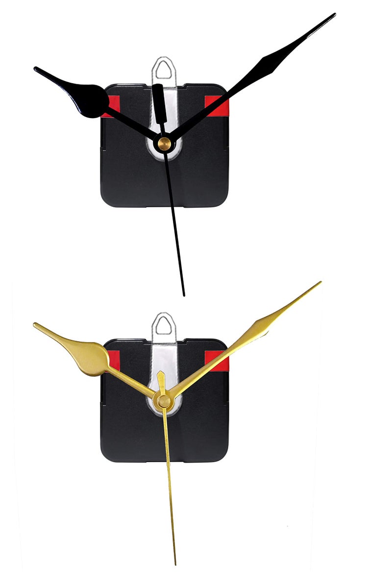 IIK COLLECTION Plastic Quartz Movement Machine with Black and Gold Hands Kit for Wall Clock (Pack of 2) (IIK-MOV-PL-006-007-Packof2) - Image 1