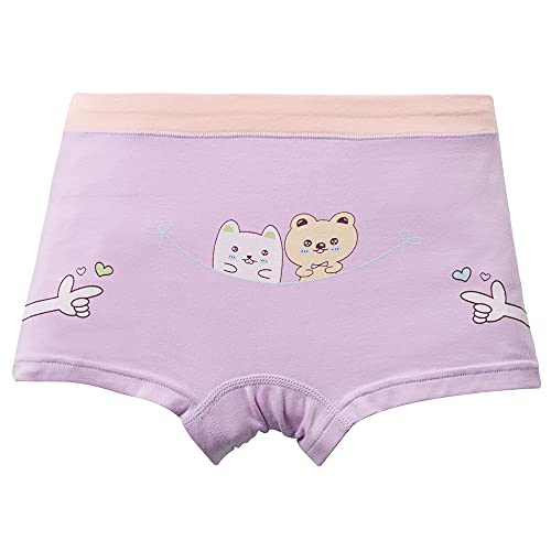 Core Pretty 5-Pack Cotton Girls Underwear Soft Boy Shorts Undies for Toddler Kids 8-12Y, Breathable & Comfy Bear Print Underpant - Image 2