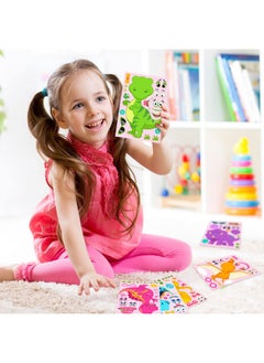 Zonon 36 Sheets Make a Dinosaur Stickers Dinosaur Party Favors Make Your Own Dinosaur Sticker Cute Make a Face Dinosaur Stickers for Kids DIY Project Dinosaur Theme Birthday Party Favor(Sweet Dinosaur)  - Image 5