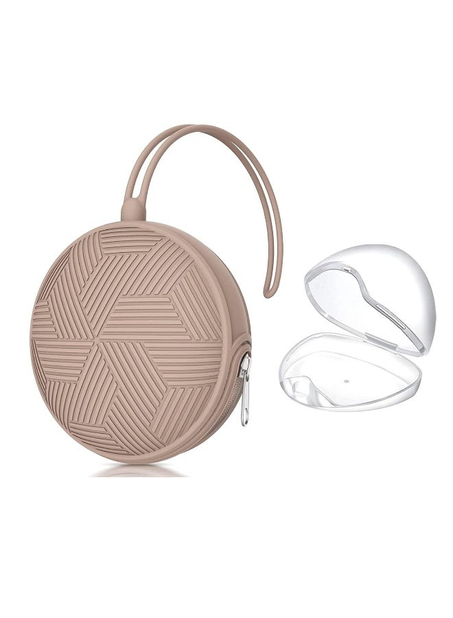 Smlpuame Pacifier Holder Case,BPA Free Portable Pacifier Storage Container,Silicone Baby Pacifier Cover Pouch for Diaper Bag Stroller,Travel Outdoor Activities,Easy to Clean(Blush) - Image 1