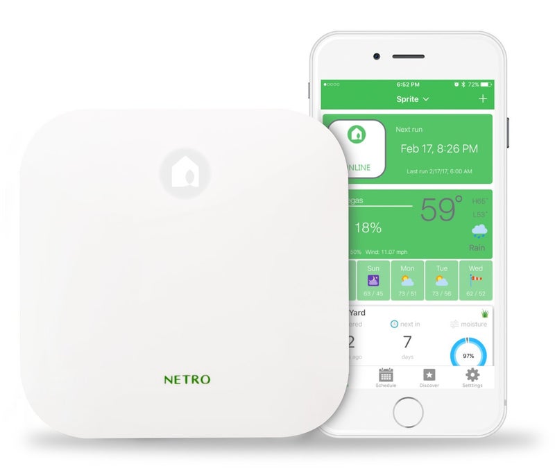 Netro Smart Sprinkler Controller WiFi Weather aware Remote access 6 Zone Compatible with Alexa