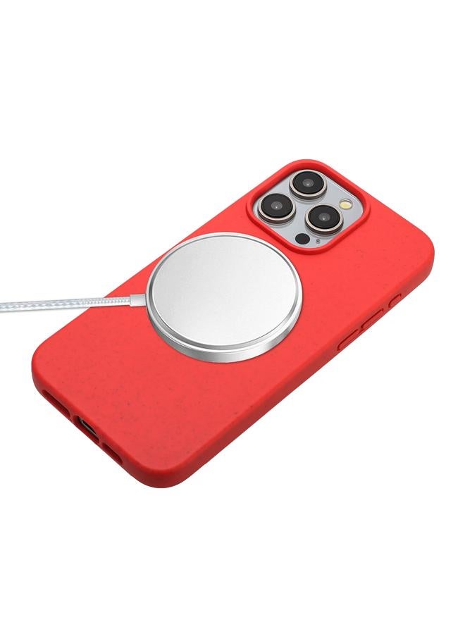 S-TOP Case For iPhone 12 Pro Max Wheat MagSafe Magnetic Straw Material + TPU Phone Case with Lanyard - Image 2