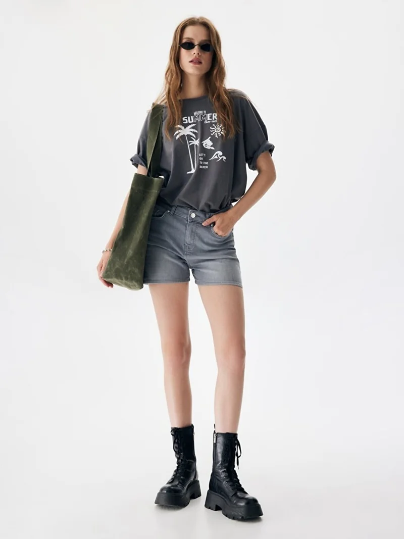 ال تي بي Women's Lariss High Waist Jean Shorts