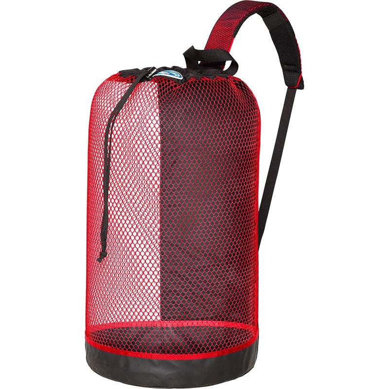 Stahlsac BVI Mesh Backpack: Compact 33L size, great beach bag for dry/wet gear, RED - Image 5