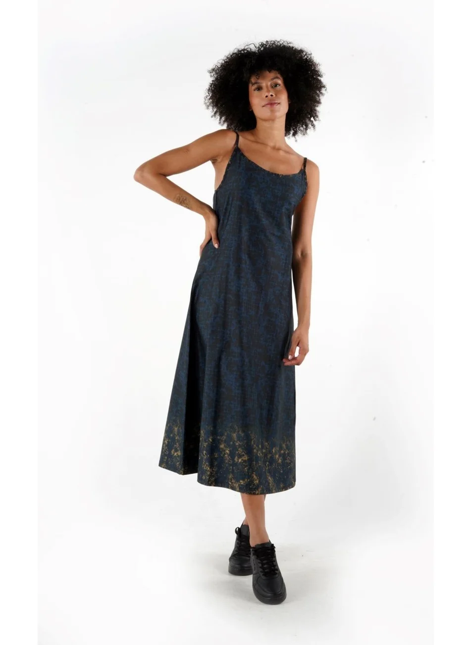 Alexander Gardi Patterned Thin Strap Midi Length Dress (B24-005206)