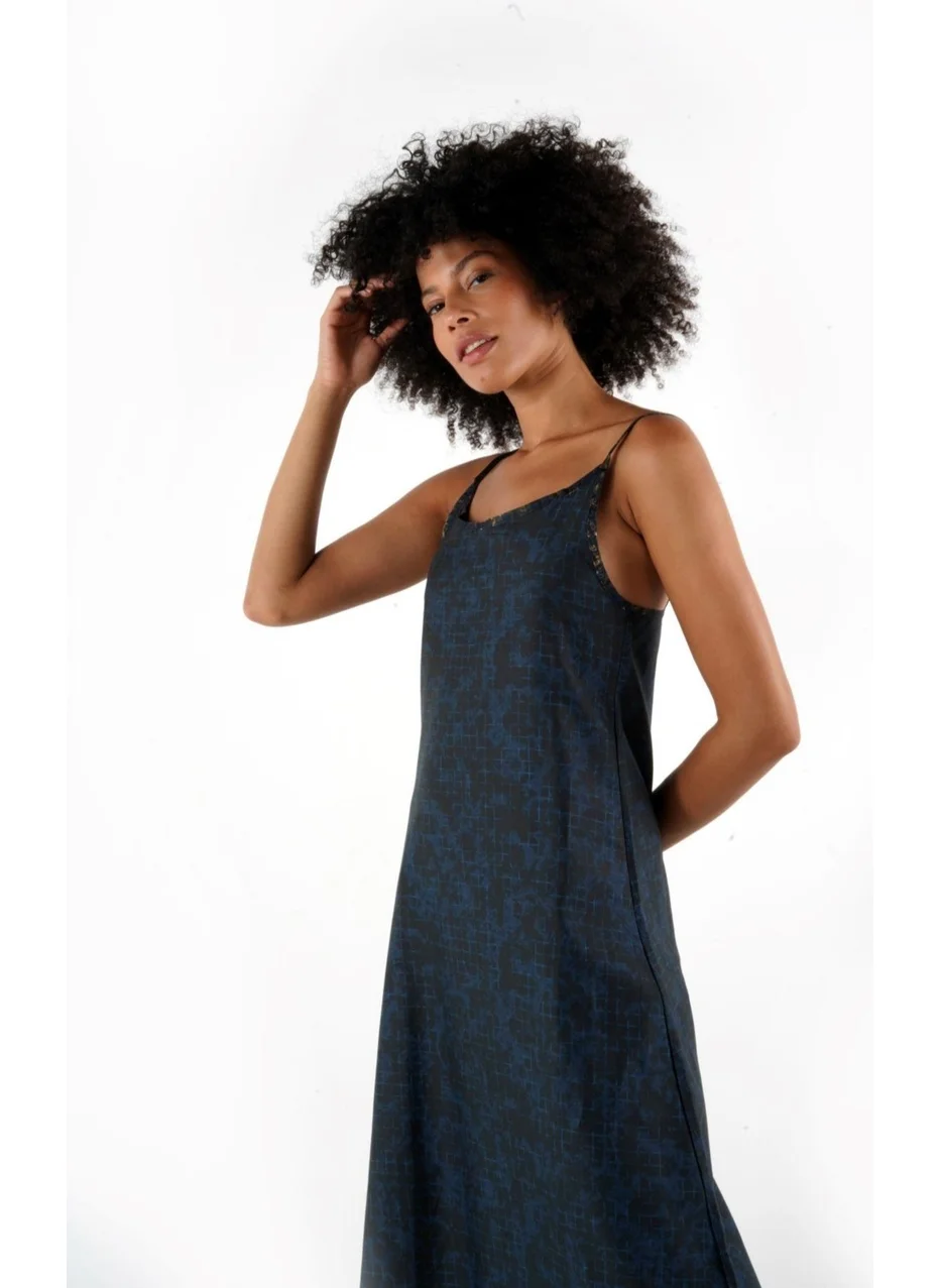 Alexander Gardi Patterned Thin Strap Midi Length Dress (B24-005206)