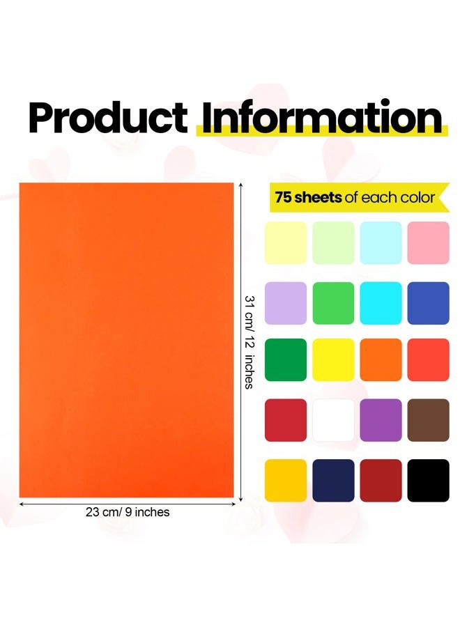 Yahenda 1500 Pieces Construction Paper Craft Bulk School Supplies Lightweight Art Colored Paper for Kids Adults School Drawing, 9'' x 12'' (Multi Colors) - Image 2