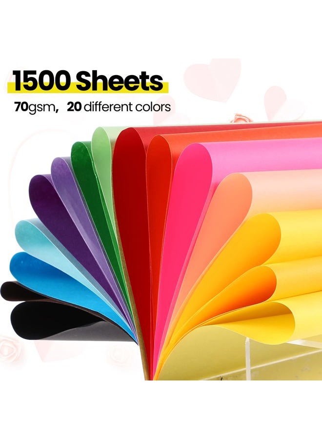 Yahenda 1500 Pieces Construction Paper Craft Bulk School Supplies Lightweight Art Colored Paper for Kids Adults School Drawing, 9'' x 12'' (Multi Colors) - Image 4