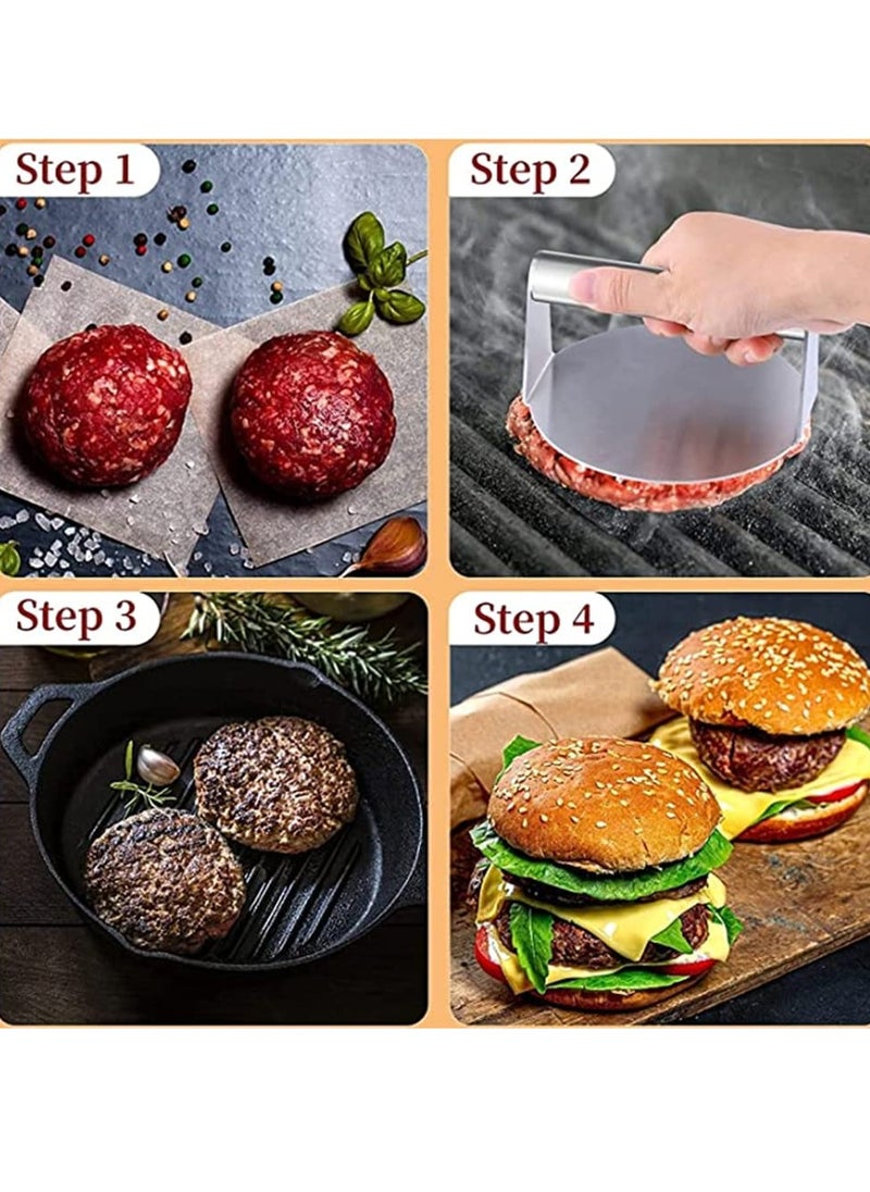 XiuWoo Stainless Steel Burger Press,14cm Round Smash Burger Press  - Image 2