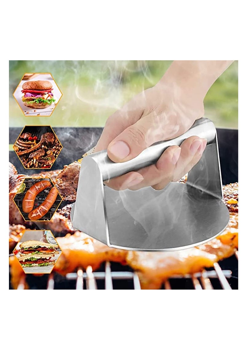 XiuWoo Stainless Steel Burger Press,14cm Round Smash Burger Press  - Image 3