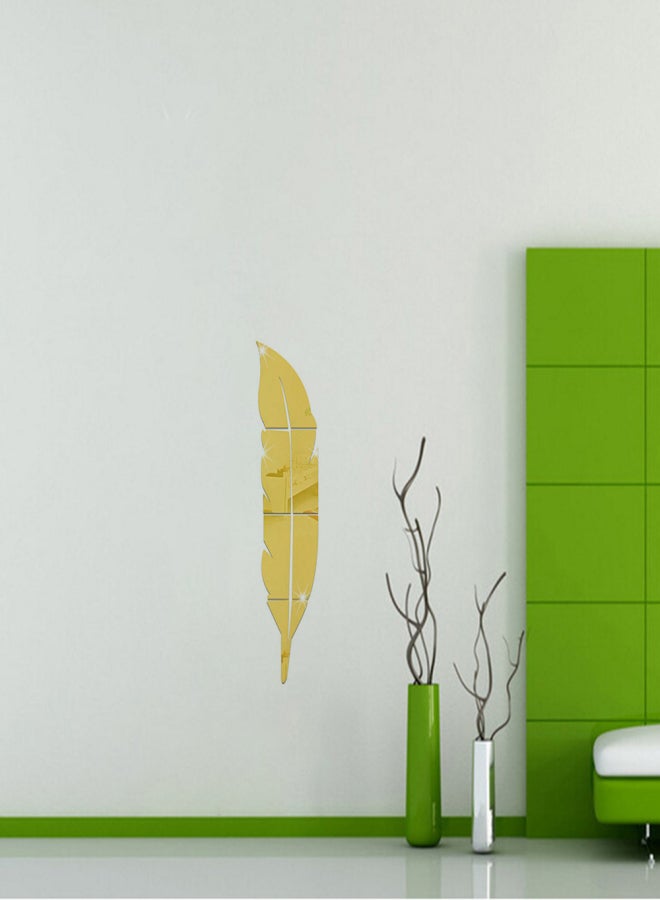 Removable Adhesive 3D Feather Mirror Wall Living Room Bedroom Bathroom Stick Decal Home Party Decoration Art Mural Stickers DIY 6pcs - Image 4