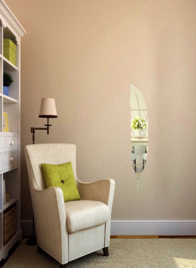 Removable Adhesive 3D Feather Mirror Wall Living Room Bedroom Bathroom Stick Decal Home Party Decoration Art Mural Stickers DIY 6pcs - Image 2