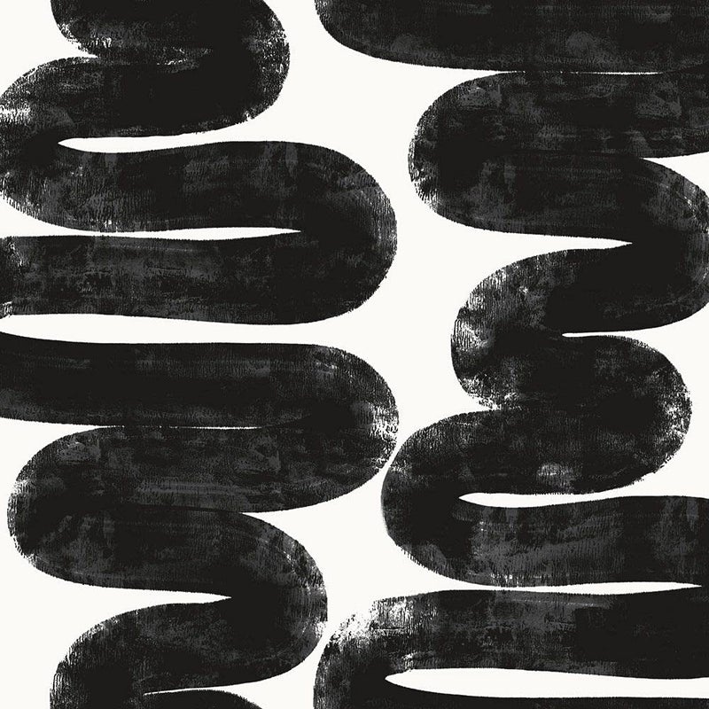 Tempaper x Bobby Berk White & Black Wiggle Room Removable Peel and Stick Wallpaper, 20.5 in X 16.5 ft, Made in The USA - Image 5