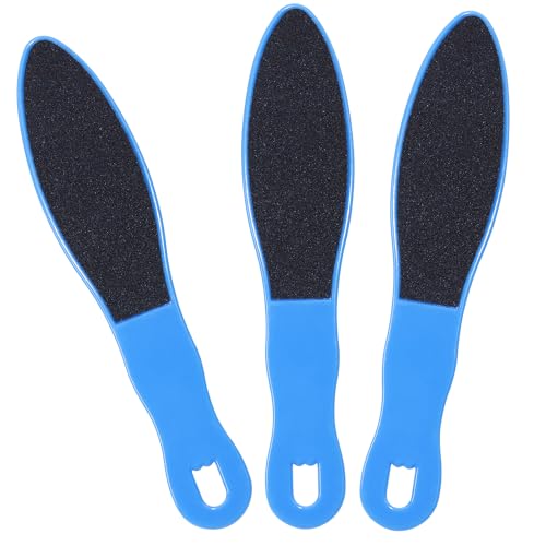 PPhtony 3pcs Foot File Callus Remover with Double-Sided Sand Paper Reusable Foot Scraper Pedicure Tool Foot Rasp Multi Purpose Feet Care Kit for Exfoliator Remover Dead Skin Hard Skin Calluse (Blue) - Image 1
