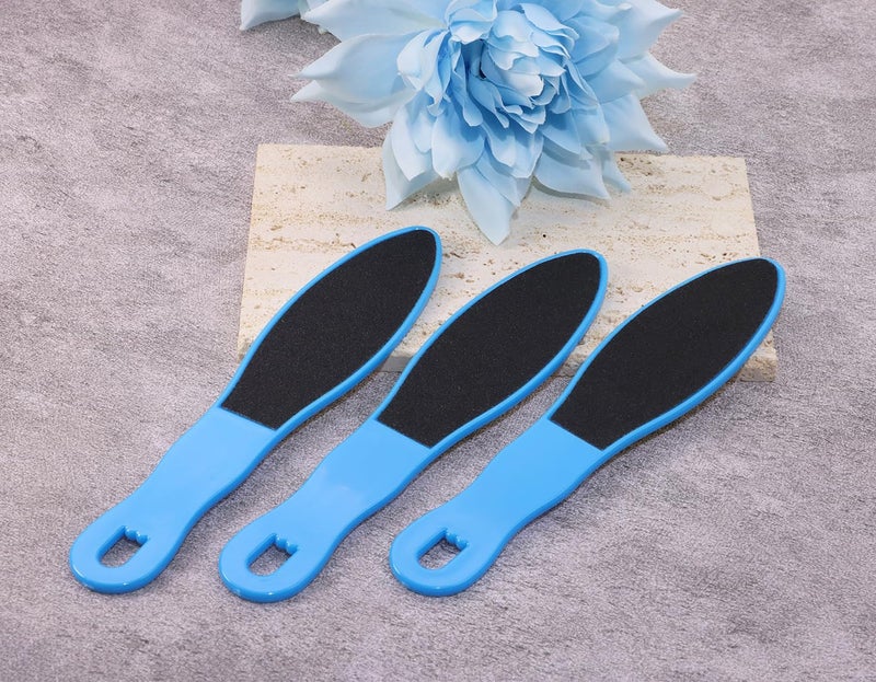 PPhtony 3pcs Foot File Callus Remover with Double-Sided Sand Paper Reusable Foot Scraper Pedicure Tool Foot Rasp Multi Purpose Feet Care Kit for Exfoliator Remover Dead Skin Hard Skin Calluse (Blue) - Image 3