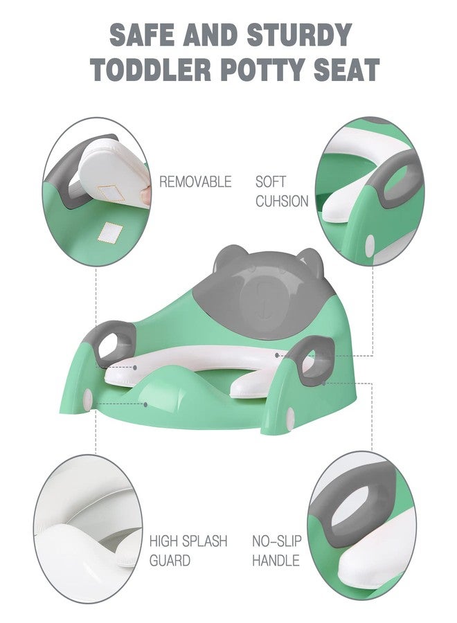 SKYROKU Potty Training Seat ，SKYROKU Potty Training Toilet with Step Stool Ladder, for Kids Boys Girls Toddlers - Comfortable Safe Potty Seat with Anti-Slip Pads Ladder (8838-GreyGreen) - Image 5