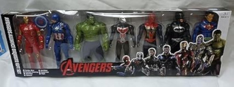 مجموعة أبطال خارقين متعددة الشخصيات - تصميم بطولي للأطفال، مثالي للعب الخيالي والمغامرة