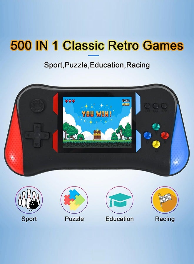 500 in 1 Oh youth game joystick game console,Handheld Game Console,Game Player 500 Classical FC Games 3.5-Inch Color Screen Support for Connecting TV & Two Players 1020mAh Rechargeable Battery Present for Kids and Adult  - Image 2