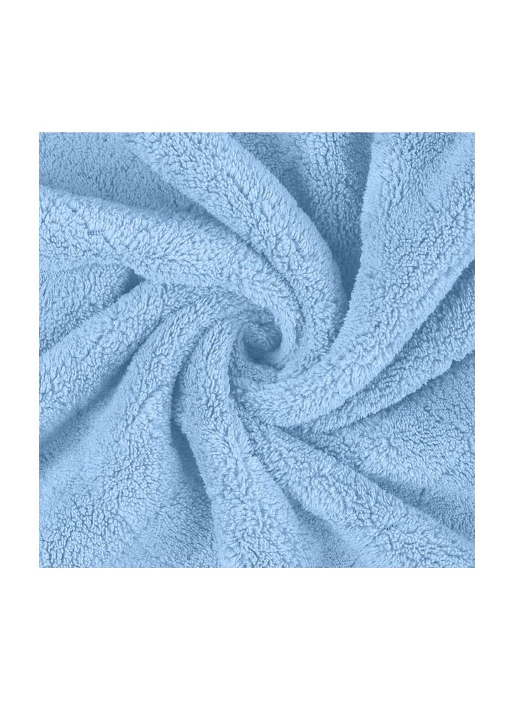 Cotton Plain Bathrobe Sky Blue - Image 5