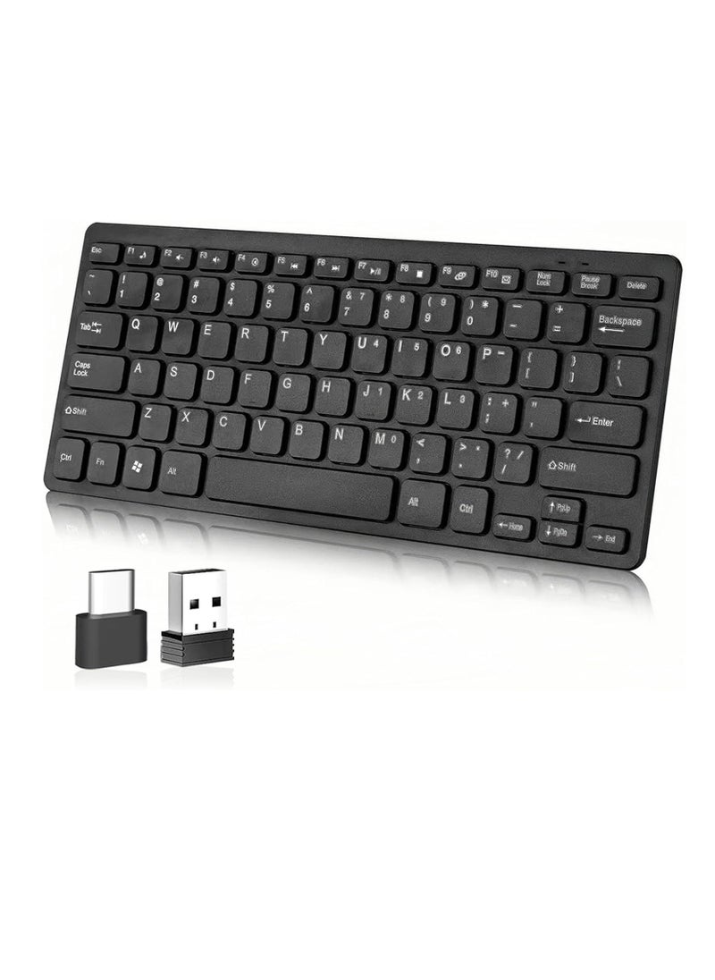 Generic - Mini Wireless Keyboard – 2.4G Ultra-Thin Portable Keyboard with Media Keys & Number Keypad - Image 1