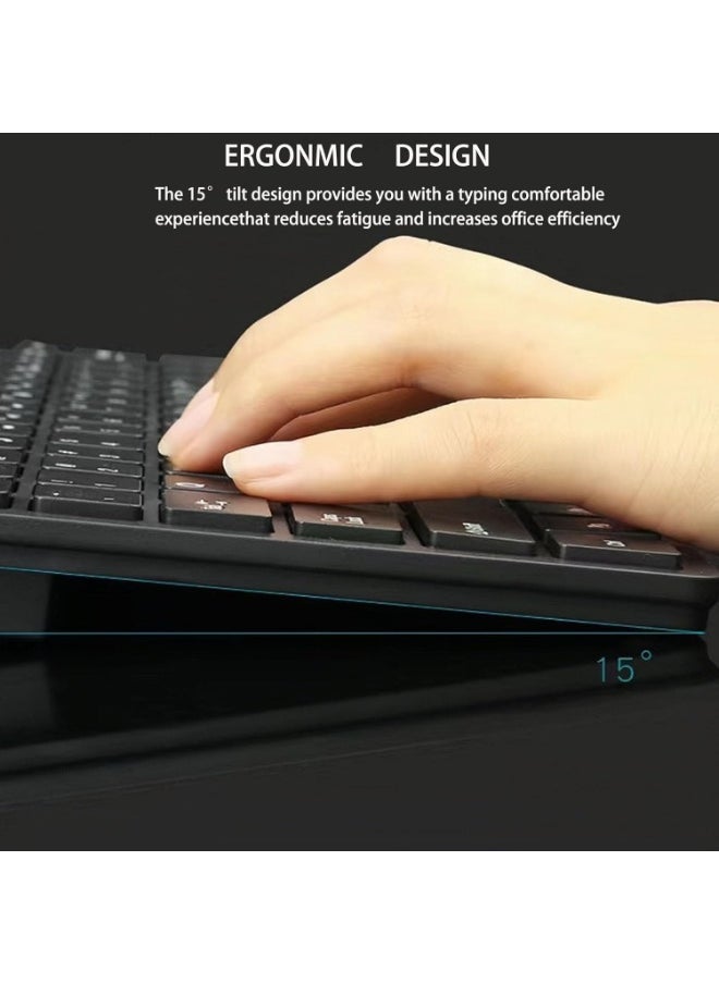 Generic - Mini Wireless Keyboard – 2.4G Ultra-Thin Portable Keyboard with Media Keys & Number Keypad - Image 1