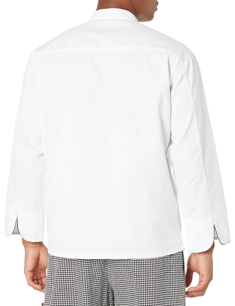 Chef Code Men's Black Trimmed Classic Executive Coat, White, 3X-Large - Image 2
