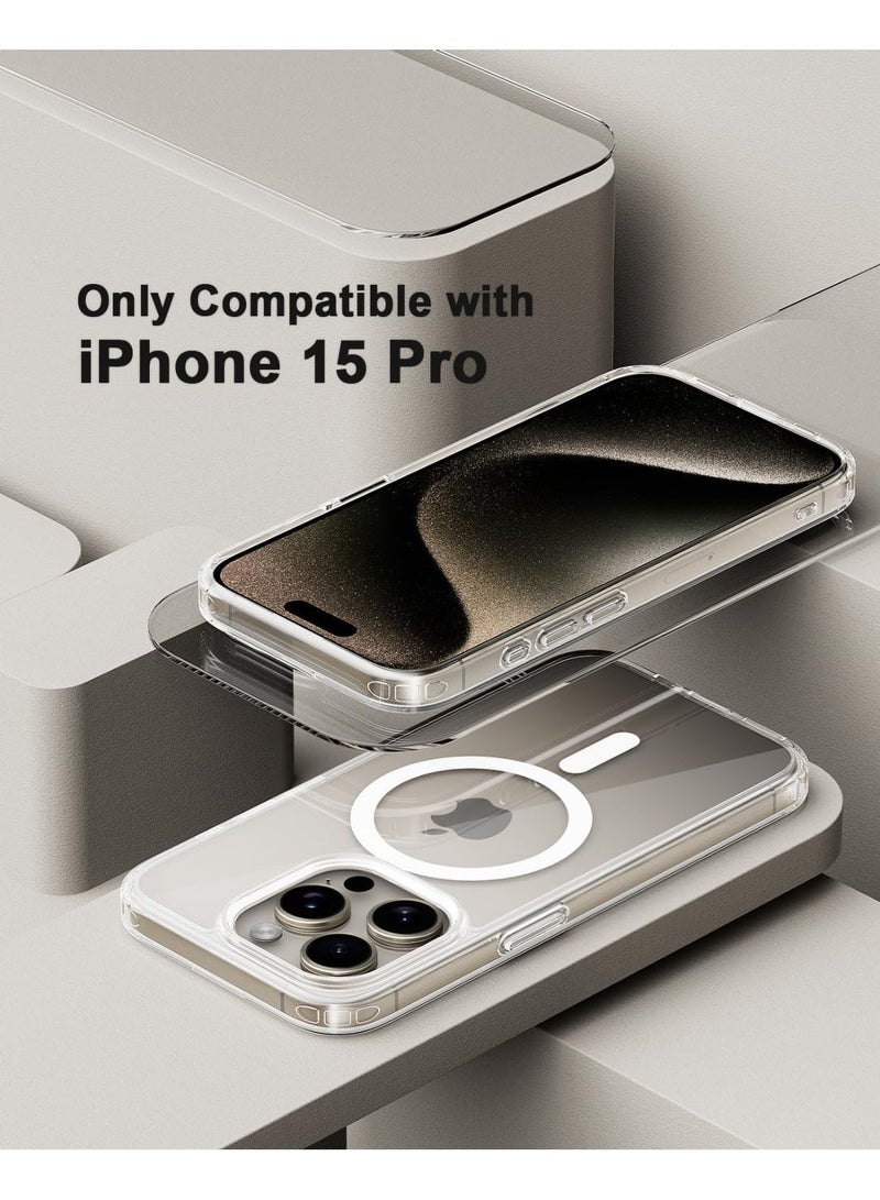 HEXABEX حافظة شفافة مع Magsafe لهاتف iPhone 15 Pro مقاس 6.1 بوصة شفاف - Image 2