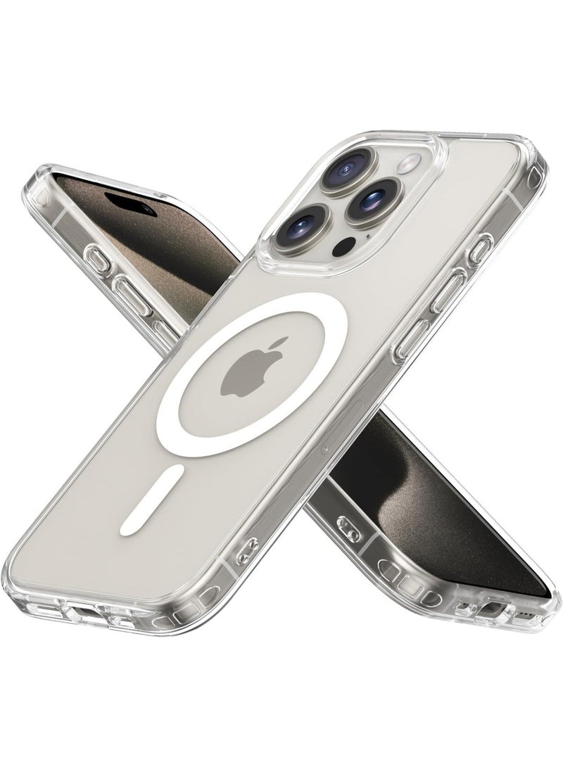 HEXABEX حافظة شفافة مع Magsafe لهاتف iPhone 15 Pro مقاس 6.1 بوصة شفاف - Image 1