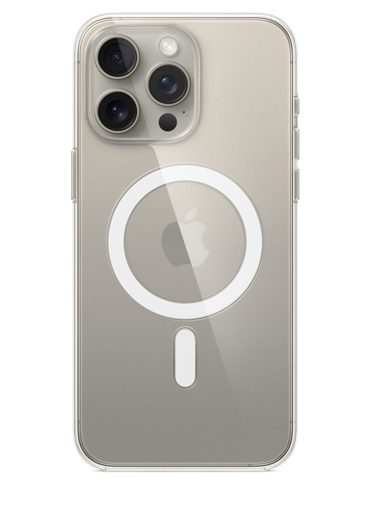 HEXABEX حافظة شفافة مع Magsafe لهاتف iPhone 15 Pro مقاس 6.1 بوصة شفاف - Image 3