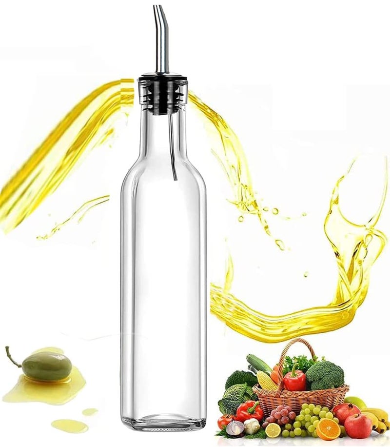 P Plus Fire Olive Oil Dispenser 250ml Olive Oil Bottle Oil Bottles for Kitchen Glass Cooking Oil Container Cruet Glass Bottles with DripFree Pourers Glass Cooking Oil Cruet Set of 1