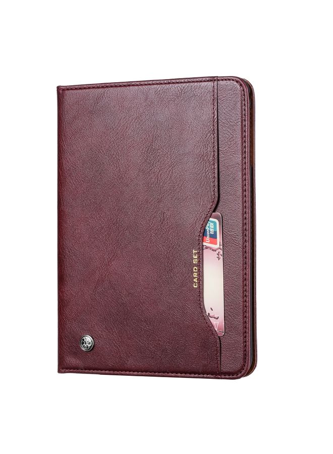 HuHa Case Cover Knead Skin Texture Horizontal Flip Leather Case for iPad 9.7 2018 / 2017 / Air / Air 2/Pro 9.7, with Photo Frame & Holder & Card Slots & Wallet Wine Red
