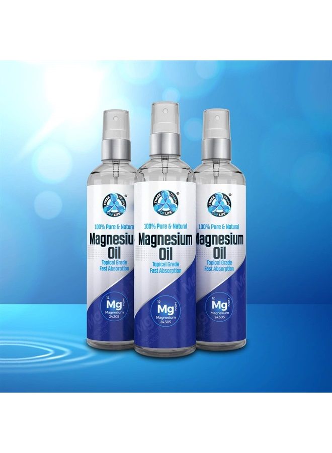 Three Drops of Life رذاذ زيت المغنيسيوم النقي - حجم كبير 8 أونصة سائلة، درجة USP، نقي 100% طبيعي بالكامل، مستخرج مباشرة من قاع بحر زكشتاين في هولندا، بدون معادن مضافة، الموزع الرسمي لزكشتاين إنسايد - Image 1