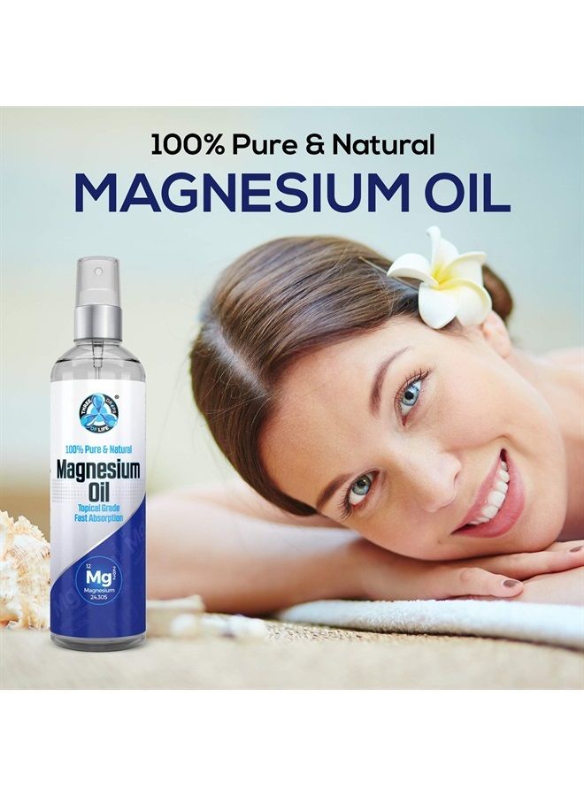 Three Drops of Life رذاذ زيت المغنيسيوم النقي - حجم كبير 8 أونصة سائلة، درجة USP، نقي 100% طبيعي بالكامل، مستخرج مباشرة من قاع بحر زكشتاين في هولندا، بدون معادن مضافة، الموزع الرسمي لزكشتاين إنسايد - Image 3