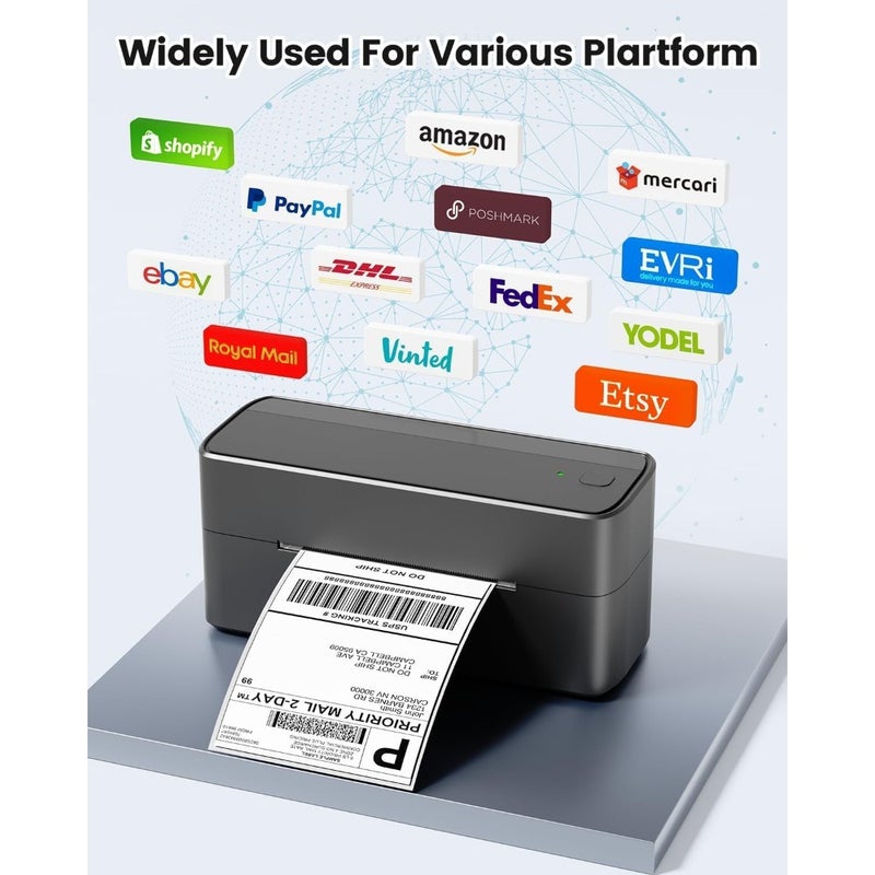 Shipping Label Printer 241BT Bluetooth Wireless Thermal Label Maker for Small Business For Shipping Packages Compatible with iPhone Android Amazon Shopify UPS - Image 5