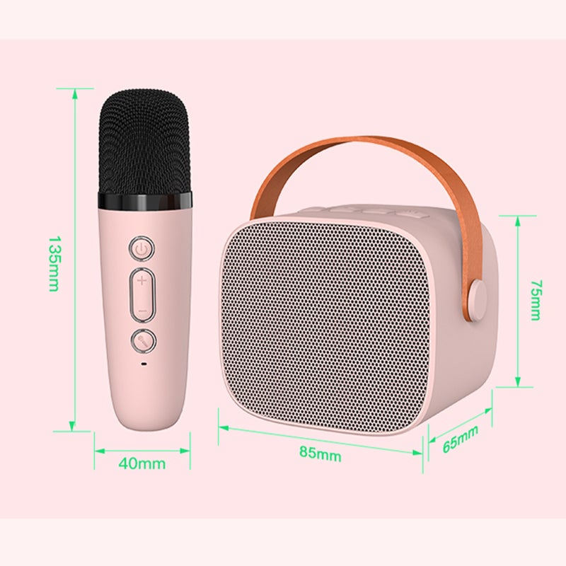 Mini Karaoke Machine BT Karaoke Speaker with  Wireless Microphones for Adults & Kids Home Party - Image 2