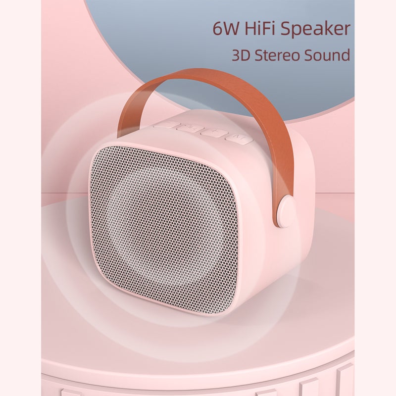 Mini Karaoke Machine BT Karaoke Speaker with  Wireless Microphones for Adults & Kids Home Party - Image 5