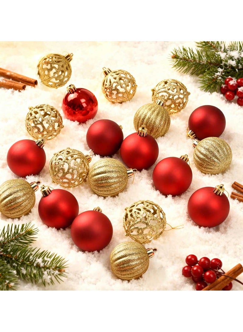 Trentor مجموعة كرات عيد الميلاد الحمراء والذهبية 5 سم × 40 قطعة - Image 3