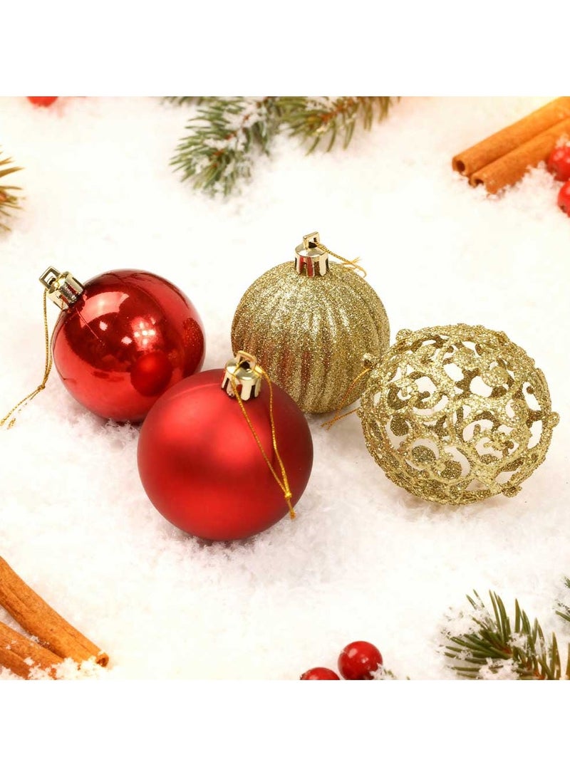 Trentor مجموعة كرات عيد الميلاد الحمراء والذهبية 5 سم × 40 قطعة - Image 2