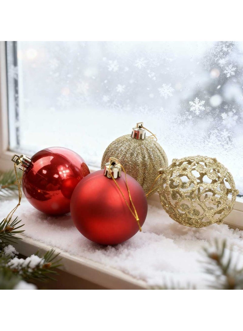 Trentor مجموعة كرات عيد الميلاد الحمراء والذهبية 5 سم × 40 قطعة - Image 1