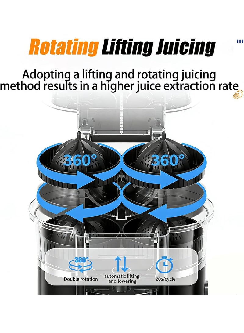 Yuwell 600ML Portable Electric Citrus Juicer, Wireless USB Rechargeable Fruit Juicer with 100W Motor, 8-Blade High Juice Yield Squeezer, Built-in Fruit Cutter, Easy Clean Orange Lemon Juicer for Home & Travel Black - Image 4