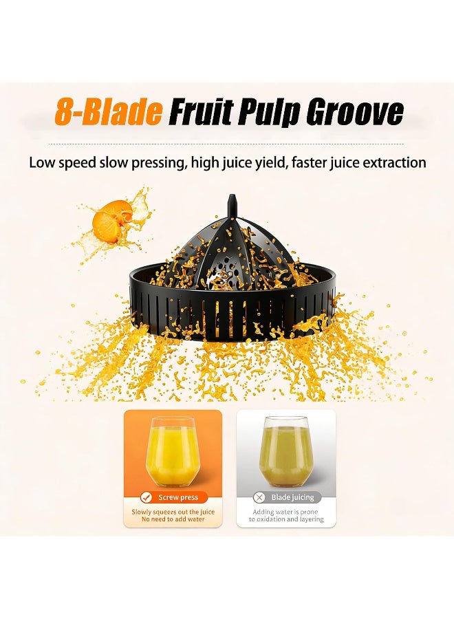 Yuwell 600ML Portable Electric Citrus Juicer, Wireless USB Rechargeable Fruit Juicer with 100W Motor, 8-Blade High Juice Yield Squeezer, Built-in Fruit Cutter, Easy Clean Orange Lemon Juicer for Home & Travel Black - Image 5
