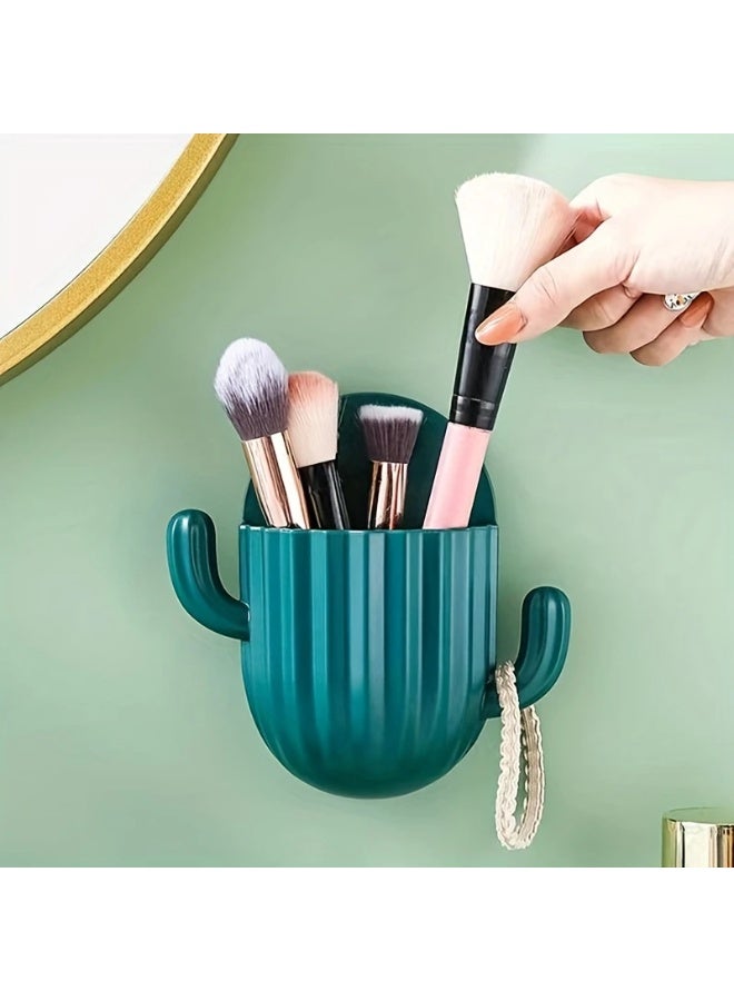 Goolsky Cosmetics Storage Container, Toothbrush Storage Rack, Wall Mounted Drain Hole Free Bathroom Sink, Comb, Toothpaste Container Storage Container  - Image 1
