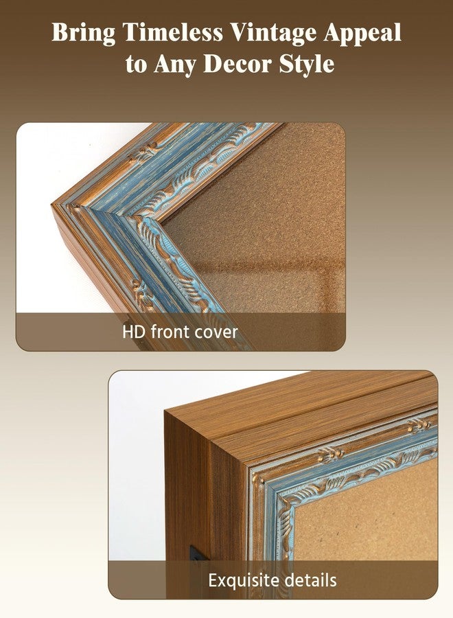 FOLKOR 8x10 Shadow Box Picture Frame for Memorabilia Awards Medals Wedding Bouquet Photos, Rustic Display Case Holder for DIY Craft Artwork, Wall Hanging Box Art for Home Decoration (Blue Gold) - Image 4