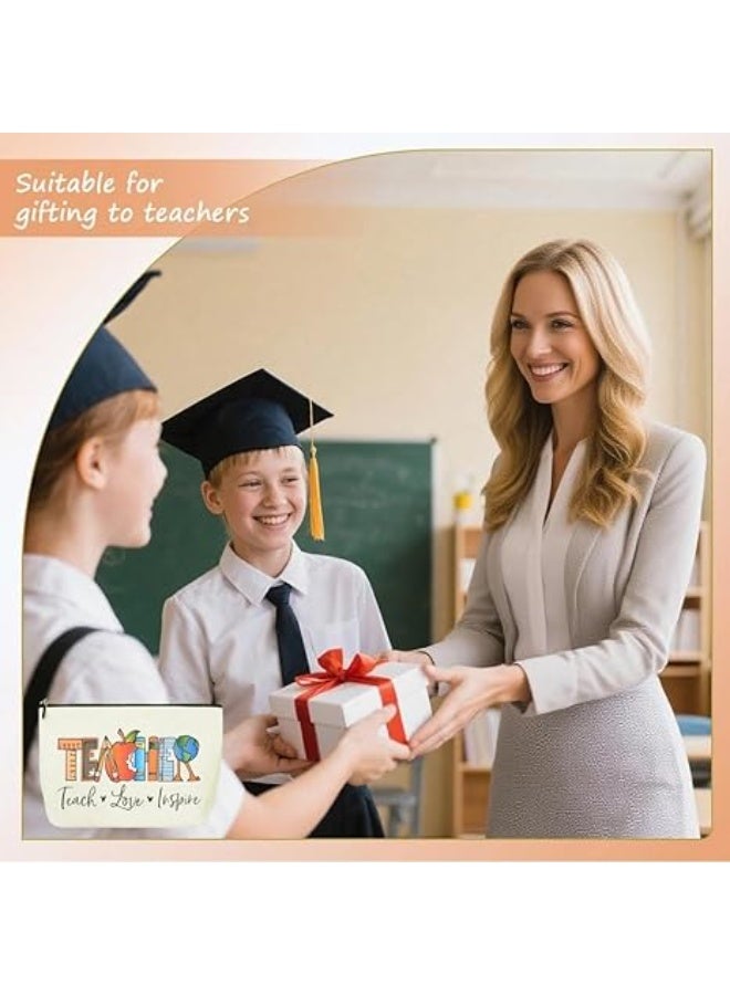 Teacher Appreciation Makeup Bag - Perfect Gift for Retirement, Birthday, Graduation & Teacher's Day - Durable Polyester, Non-Waterproof, Scent-Free Cosmetic Pouch - Image 5