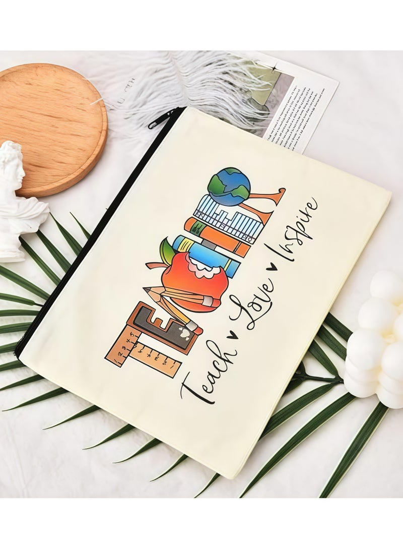 Teacher Appreciation Makeup Bag - Perfect Gift for Retirement, Birthday, Graduation & Teacher's Day - Durable Polyester, Non-Waterproof, Scent-Free Cosmetic Pouch - Image 3