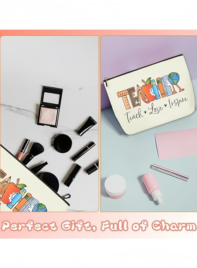 Teacher Appreciation Makeup Bag - Perfect Gift for Retirement, Birthday, Graduation & Teacher's Day - Durable Polyester, Non-Waterproof, Scent-Free Cosmetic Pouch - Image 4