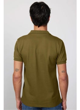 Tudors Men's Slim Fit Slim Cut 100% Cotton Plain Pique Khaki Polo Neck T-Shirt  - Image 5