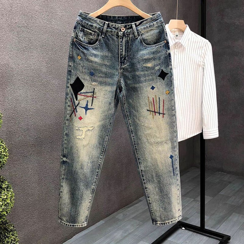 Unisex Classic Denim Jeans Loose Fit Daily Outdoor Wear - Image 1