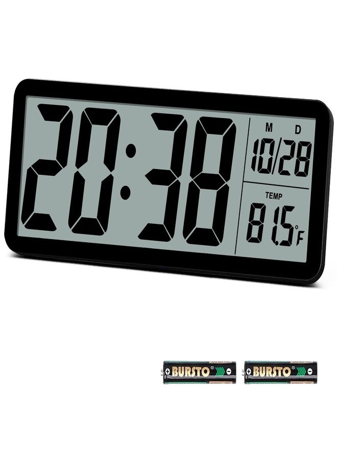 QINYUNE Digital LCD Wall Clock Easy to Set, 8.5 Inch LCD Screen with Time/Date/Temperature Display,Simple Digital Desk Clock with 12/24H for Bedroom Living Room Office Décor - Image 1